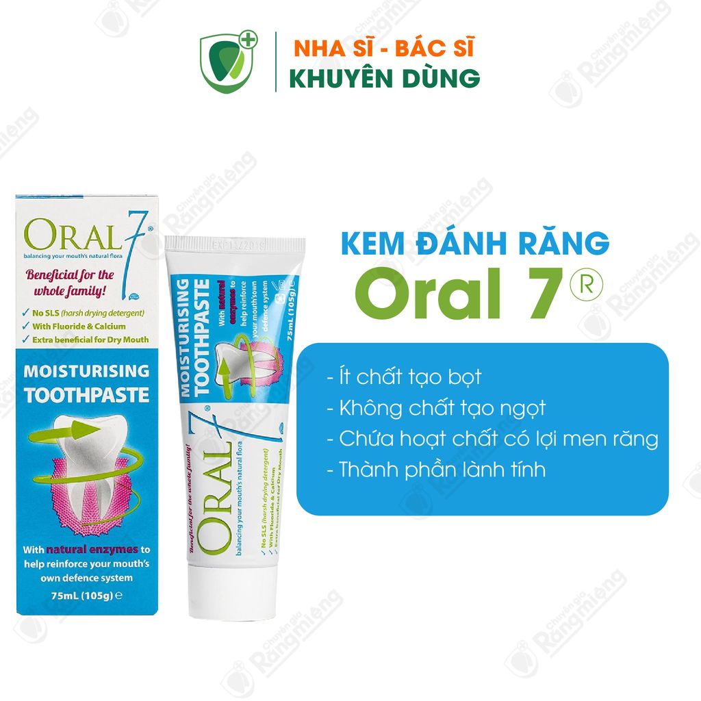 Kem đánh răng giữ ẩm Oral7 Moisturising Toothpaste 75ml/105gr