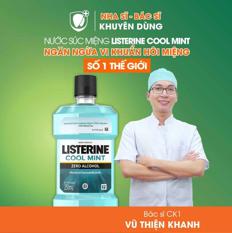 Nước súc miệng Listerine Cool Mint Zero Alcohol 250ml