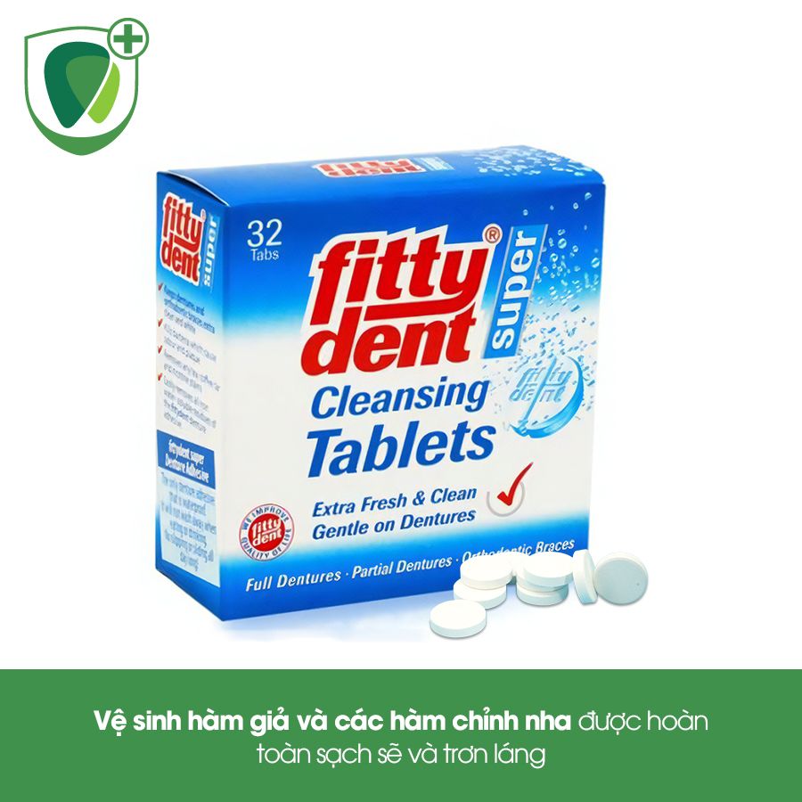 Viên làm sạch hàm giả và khí cụ chỉnh nha Super Cleansing Tablets 32 viên