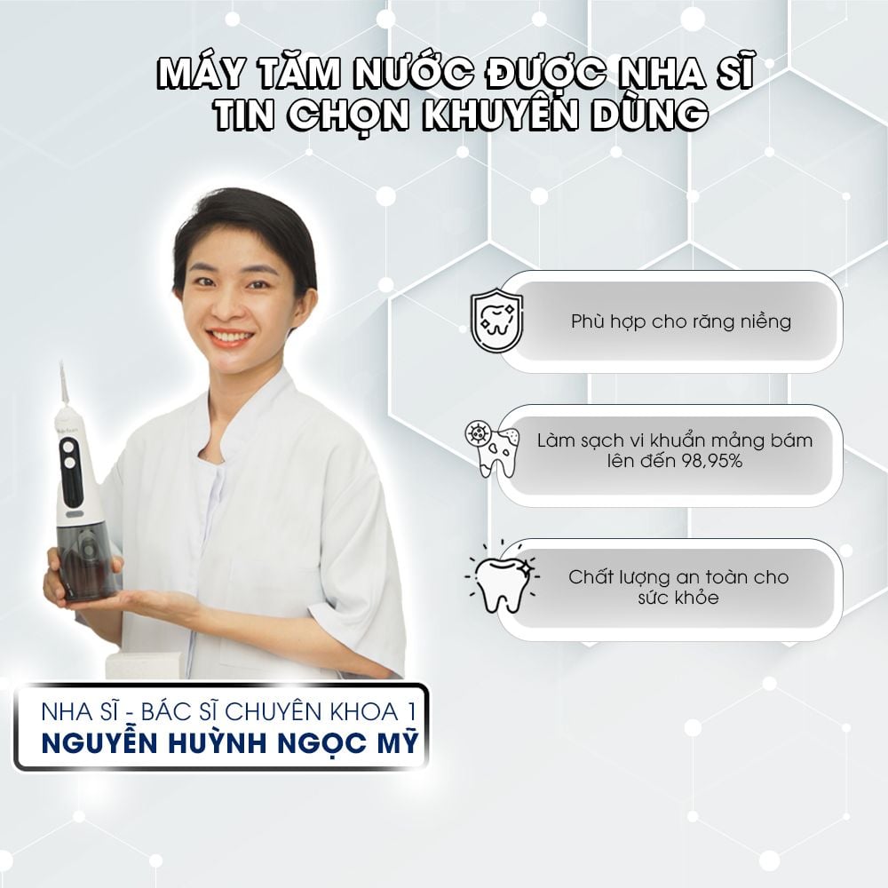 Tăm Nước WaterBeam Chuyên dụng cho răng niềng Bản Mới Nâng cấp Với 9 Cấp Độ, Dung Tích 350ml Bảo hành 12 tháng