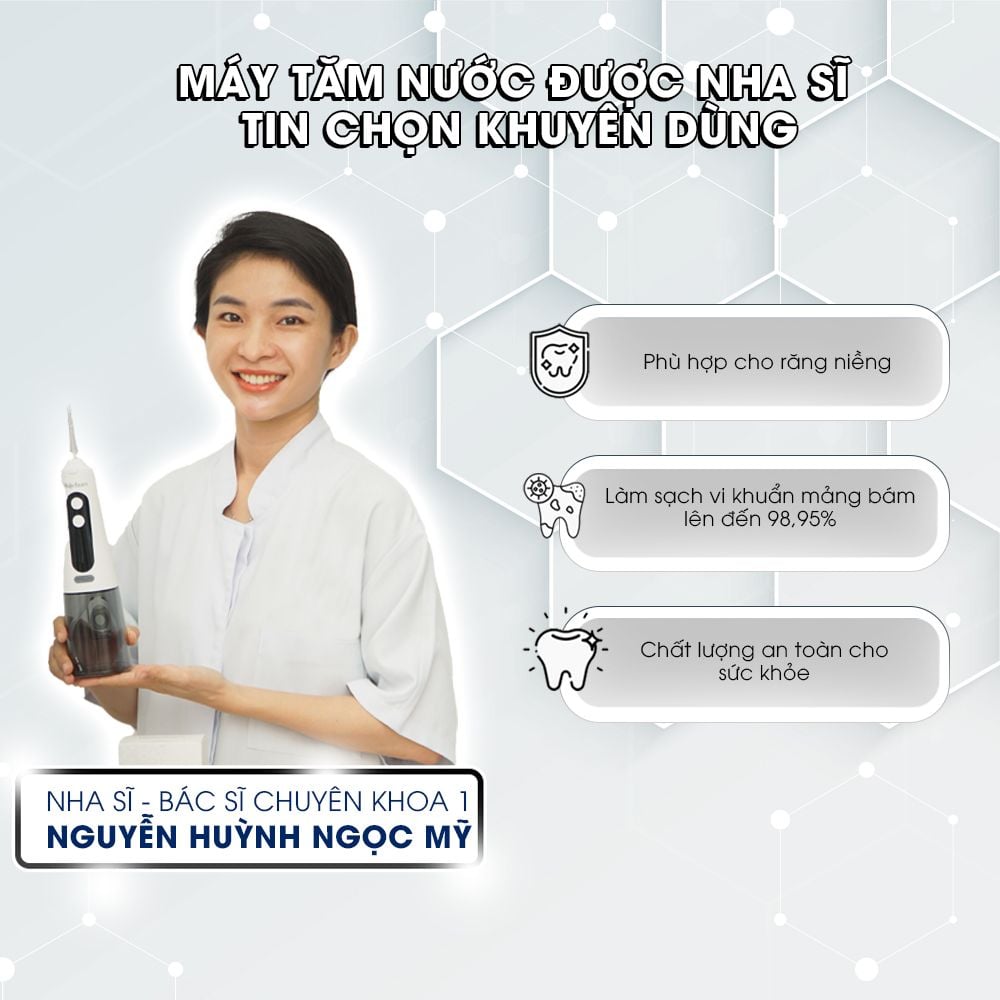 Tăm Nước WaterBeam Chuyên dụng cho răng niềng Bản Mới Nâng cấp Với 9 Cấp Độ, Dung Tích 350ml Bảo hành 15 tháng