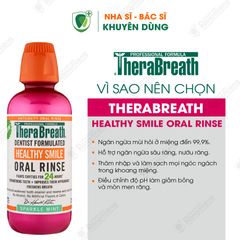 Nước súc miệng TheraBreath Healthy Smile Oral Rinse 473ml - Hồng