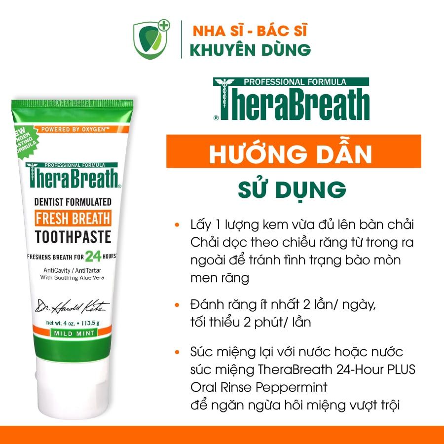 Kem đánh răng trị hôi miệng TheraBreath Toothpaste 113.5g