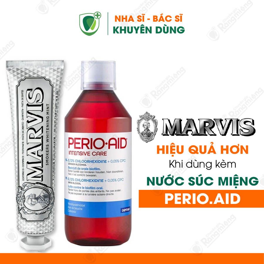 Kem đánh răng Marvis Classic 85ml - Smoker Whitening Mint 85ml (màu trắng)