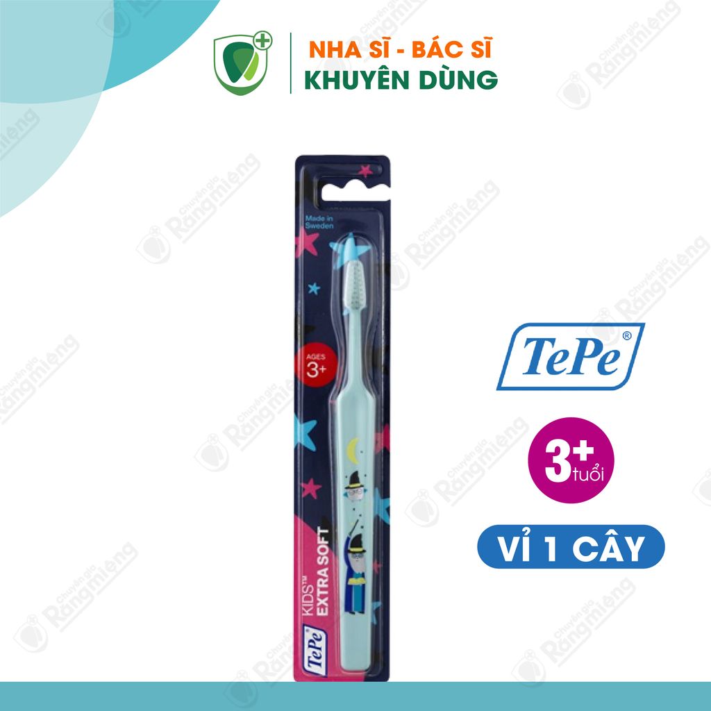 Bộ 4 bàn chải đánh răng siêu mềm cho trẻ em trên 4 tuổi Tepe Kid Extra Soft