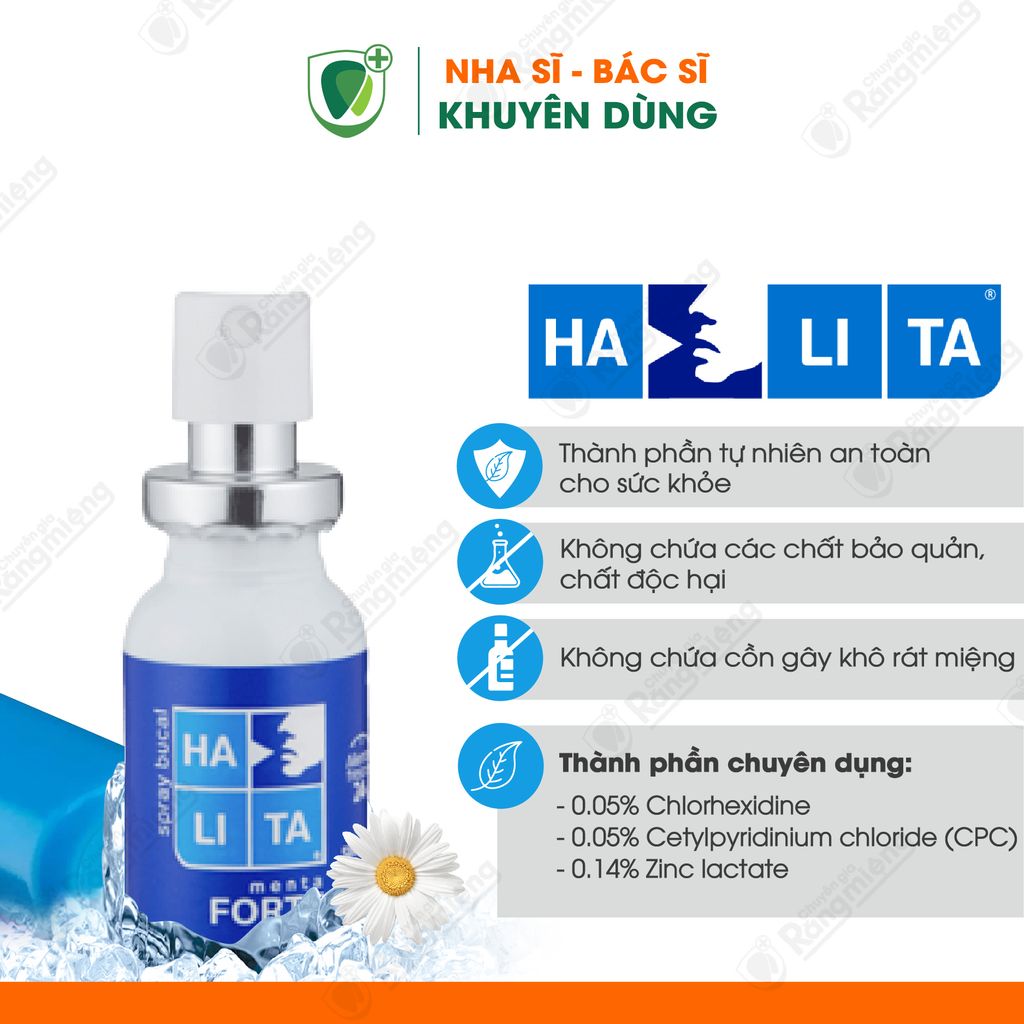 Bình xịt thơm miệng Halita, 15ml