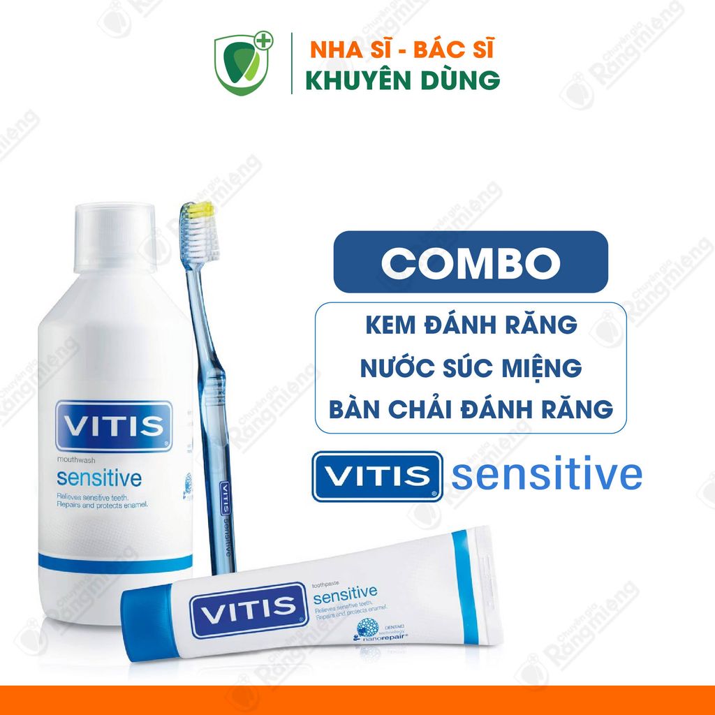 Nước súc miệng Vitis Sensitive ngăn ngừa ê buốt cho răng nhạy cảm