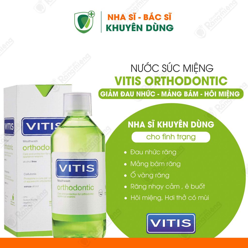 Nước súc miệng cho người mang khí cụ chỉnh nha Vitis Orthodontic