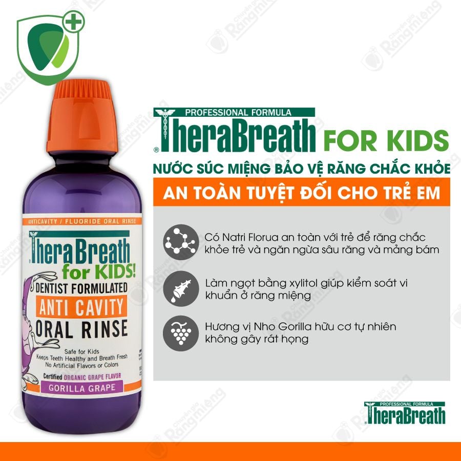 Nước Súc Miệng Ngừa Sâu Răng Cho Trẻ EmTherabreath For Kids - Chai 473ml