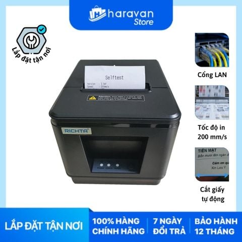  Máy in hóa đơn bán hàng Richta R200E khổ 80mm/ LAN (Máy in nhiệt) 