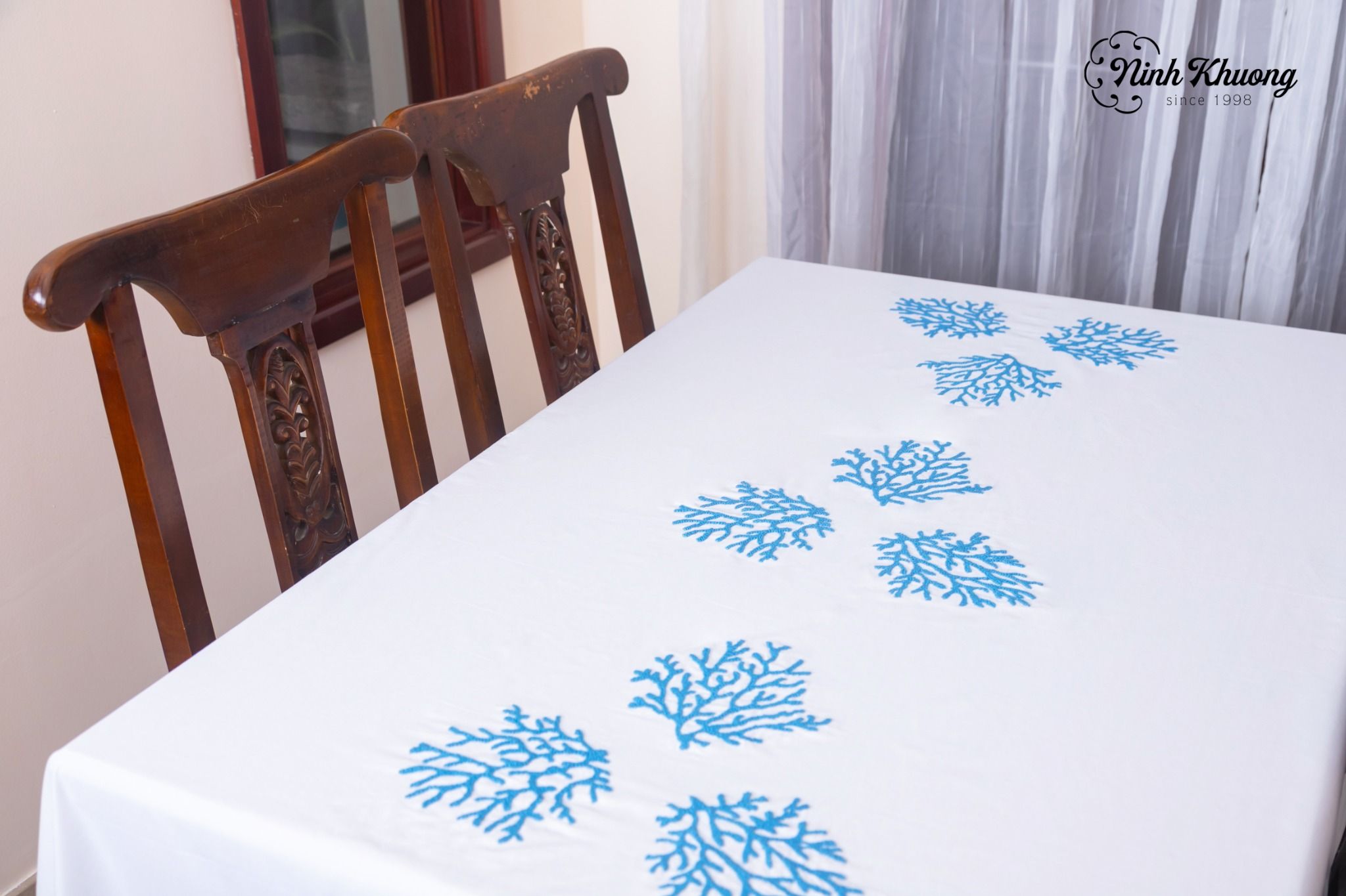  Table Cloth-Khăn bàn-CIP-San hô xanh 