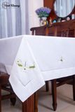  Table Cloth-Khăn bàn -CIP-Sen trắng 