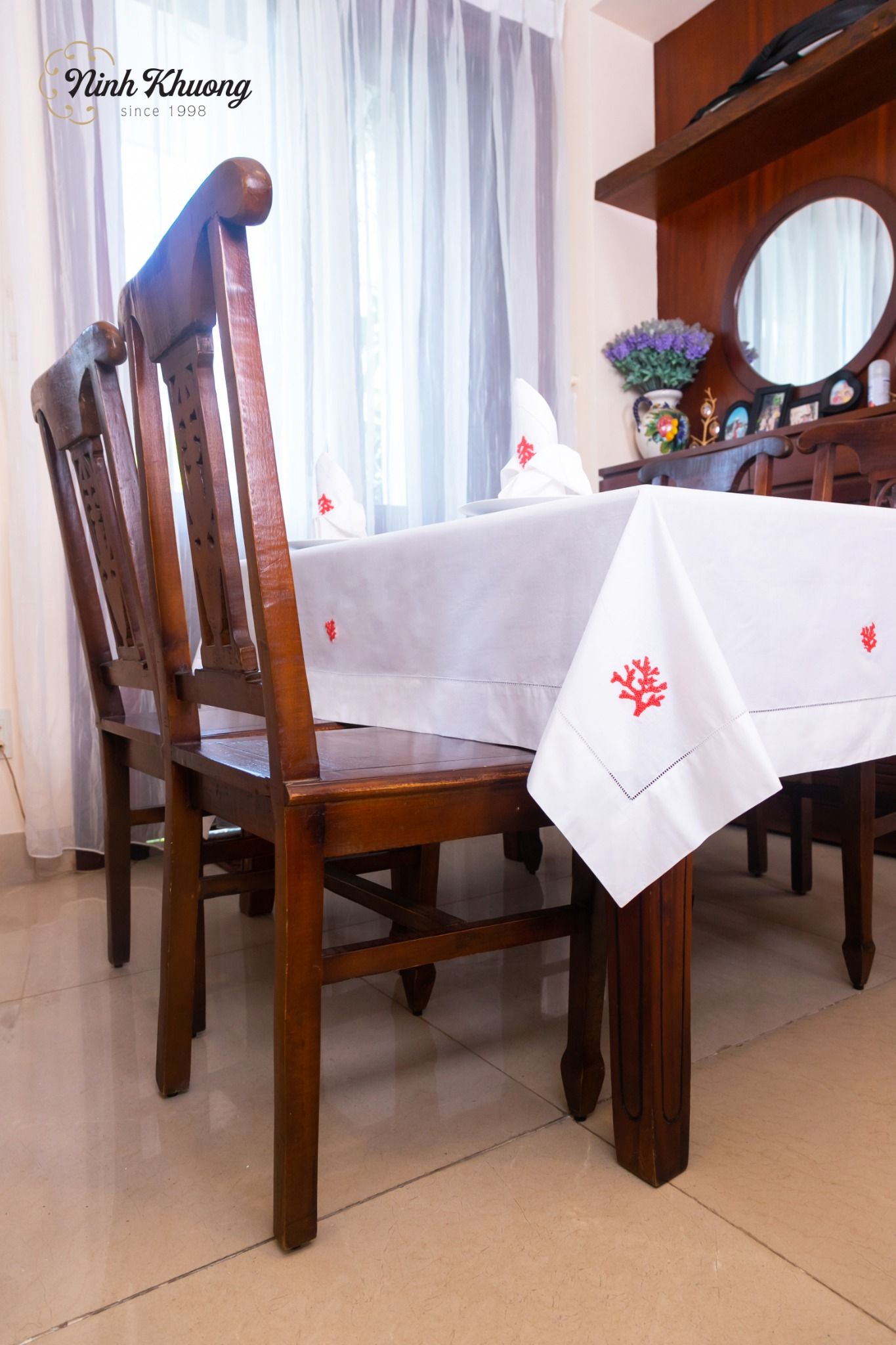  Table Cloth-Khăn bàn -CIP-San hô cam 