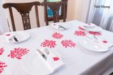  Table Cloth-Khăn bàn -CIP-San hô đỏ 