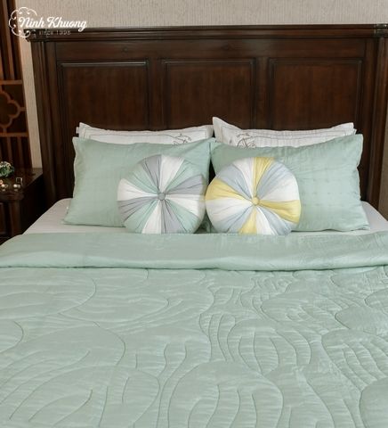  Mền silk 220x240 +2 gối 50*70 nụ hoa 