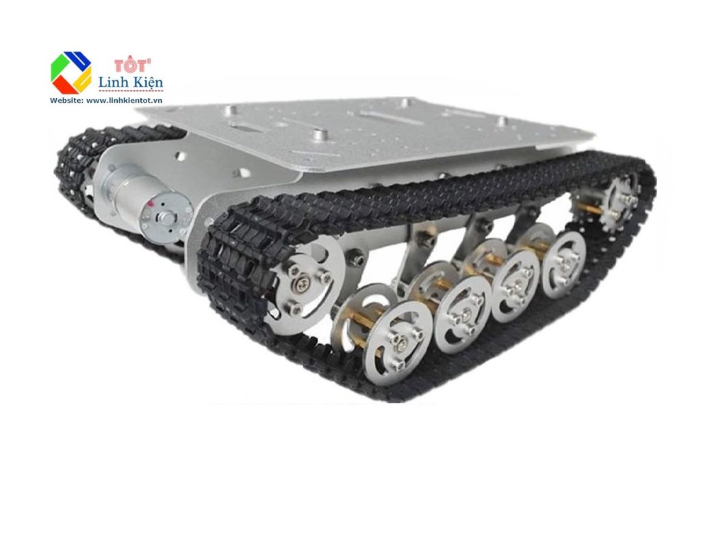 Bộ khung robot xe tăng tank TS100 - Robot tăng bánh xích khung kim loại (nhôm) động cơ 12v