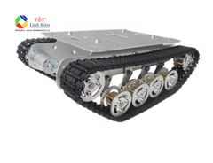 Bộ khung robot xe tăng tank TS100 - Robot tăng bánh xích khung kim loại (nhôm) động cơ 12v