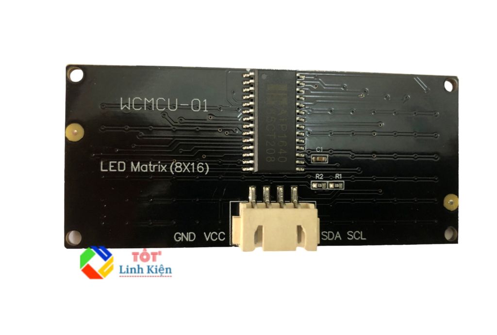 Mạch hiển thị ma trận LED 8x16 Giao tiếp I2C điện áp 3.3-5V cho Arduino, Microbit