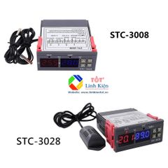 Bộ điều khiển, khống chế nhiệt độ độ ẩm STC-3028 đầu dò kép 220V 10A
