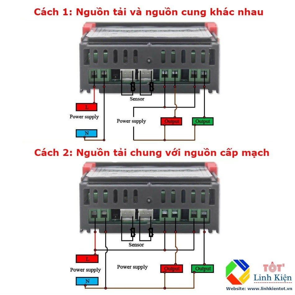 Bộ Điều Khiển Nhiệt Độ STC-3008 220V 10A - 2 Màn Hiển Thị, 2 Đầu Dò Nhiệt