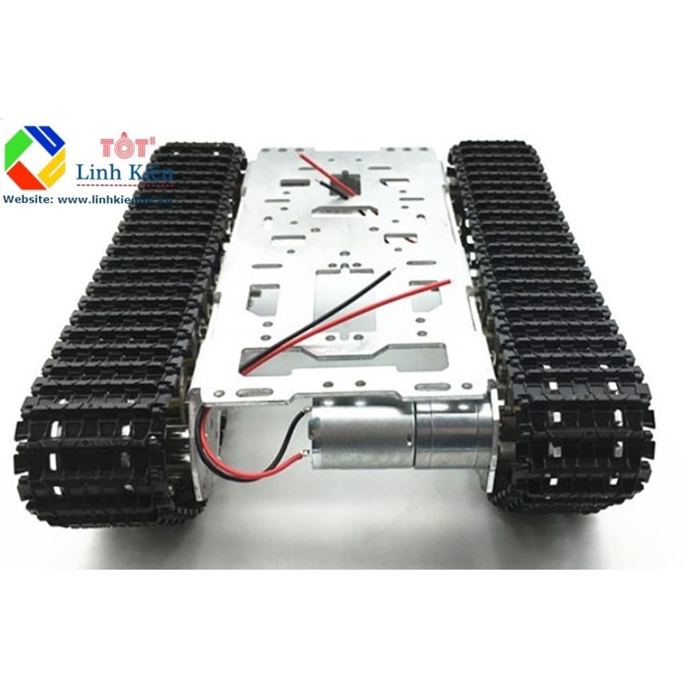 Bộ khung robot xe tăng tank A-08 - Robot tăng bánh xích khung nhôm động cơ 12v