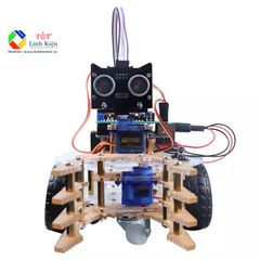 [Kèm code] Bộ xe robot arduino điều khiển từ xa có mỏ kẹp để gắp vật