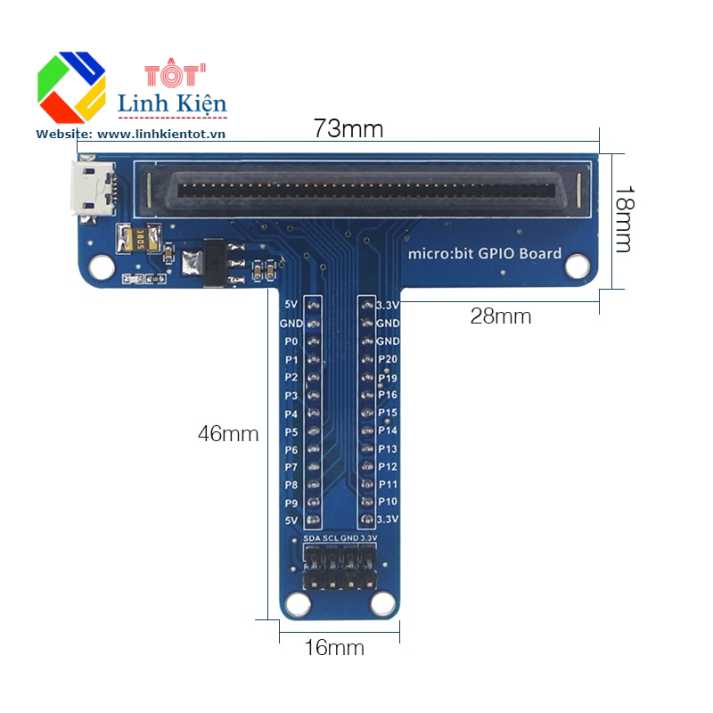 Board Mở Rộng GPIO Microbit - Dạng Chữ T, Dùng Với Breadboard