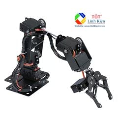 Cánh tay robot 6 bậc loại lớn - ARM 6 DoF hợp kim nhôm có mỏ kẹp