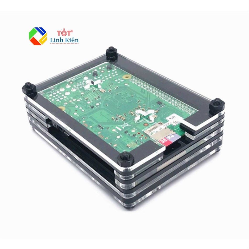 Case bảo vệ cho Raspberry Pi 4B - Mica trong