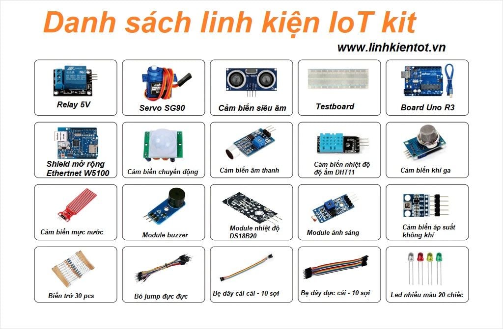 Bộ kit học tập IoT sử dụng Arduino Uno R3 và Shield Ethernet W5100