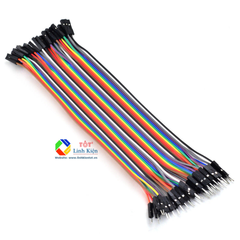 Dây cắm testboard breadboard bẹ cầu vồng 40 sợi - Dây cái cái, đực cái, đực đực