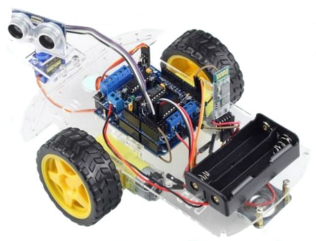 Bộ Xe Thông Minh Điều Khiển Qua Bluetooth, Hồng Ngoại (Car 3) - Smart Car KIT Arduino DIY 3