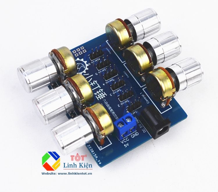 Board shield chiết áp cho cánh tay robot 6 bậc - điều khiển biến trở Arm 6dof cho arduino uno, mega