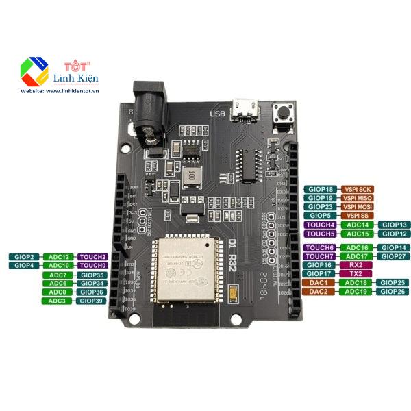 Mạch Wifi và Bluetooth cho Uno D1 R32 ESP32 BLE 4MB