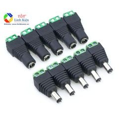 Đầu jack nối nguồn DC đực cái 5.5x2.1mm