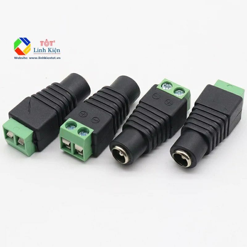Đầu jack nối nguồn DC đực cái 5.5x2.1mm