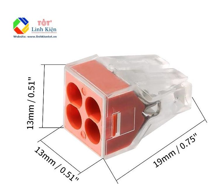 Đầu Nối Dây Điện Nhanh PCT-104 - Giắc nối điện 4 dây