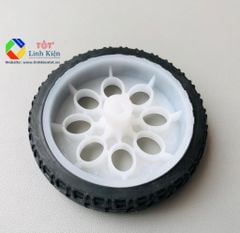 Bánh Xe Robot Đen Trắng 65mm làm xe DIY Stem tương thích động cơ giảm tốc