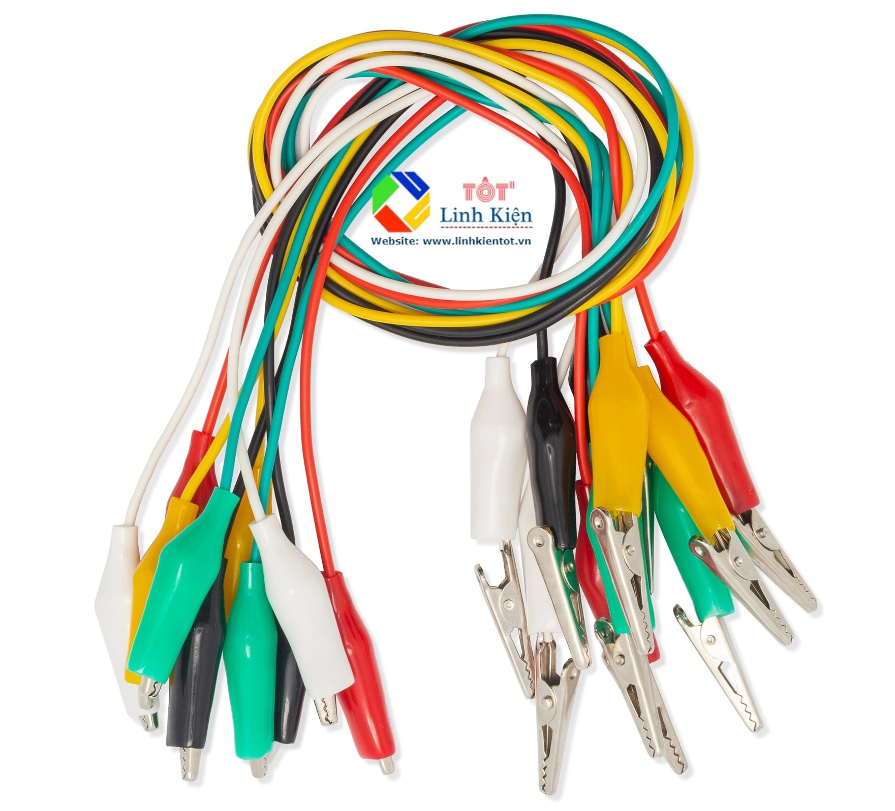 Bó 10 dây đầu kẹp cá sấu 50 cm