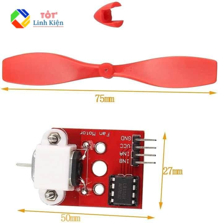 Mạch Điều Khiển Động Cơ Kèm Cánh Quạt L9110 Cho Arduino - Làm Robot Chữa Cháy