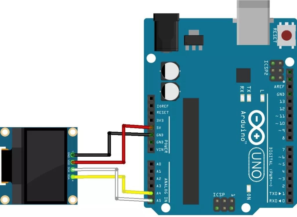 Màn Hình LCD OLED 0.96 Inch 12864 Vàng - Xanh Giao Tiếp IIC