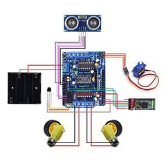 Bộ Xe Thông Minh Điều Khiển Qua Bluetooth, Hồng Ngoại (Car 3) - Smart Car KIT Arduino DIY 3