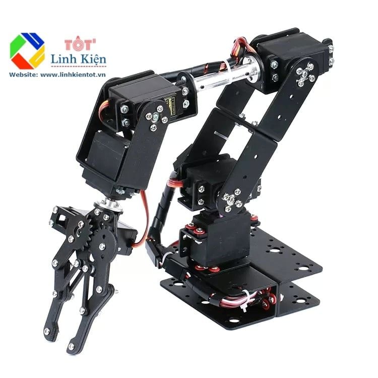 Cánh tay robot 6 bậc loại lớn - ARM 6 DoF hợp kim nhôm có mỏ kẹp