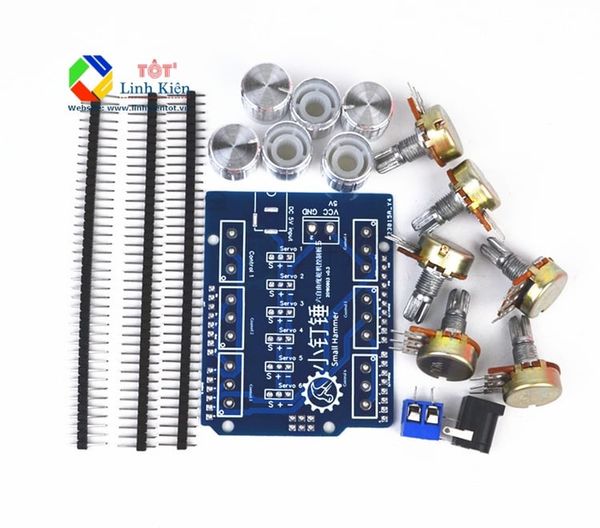 Board shield chiết áp cho cánh tay robot 6 bậc - điều khiển biến trở Arm 6dof cho arduino uno, mega