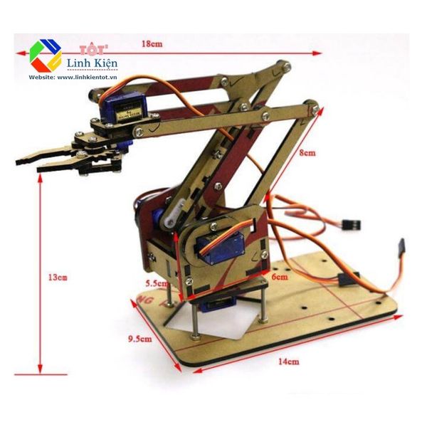 4DOF Roboterarm Bausatz Aus Holz - Mit SG90 Servos Für DIY Projekte