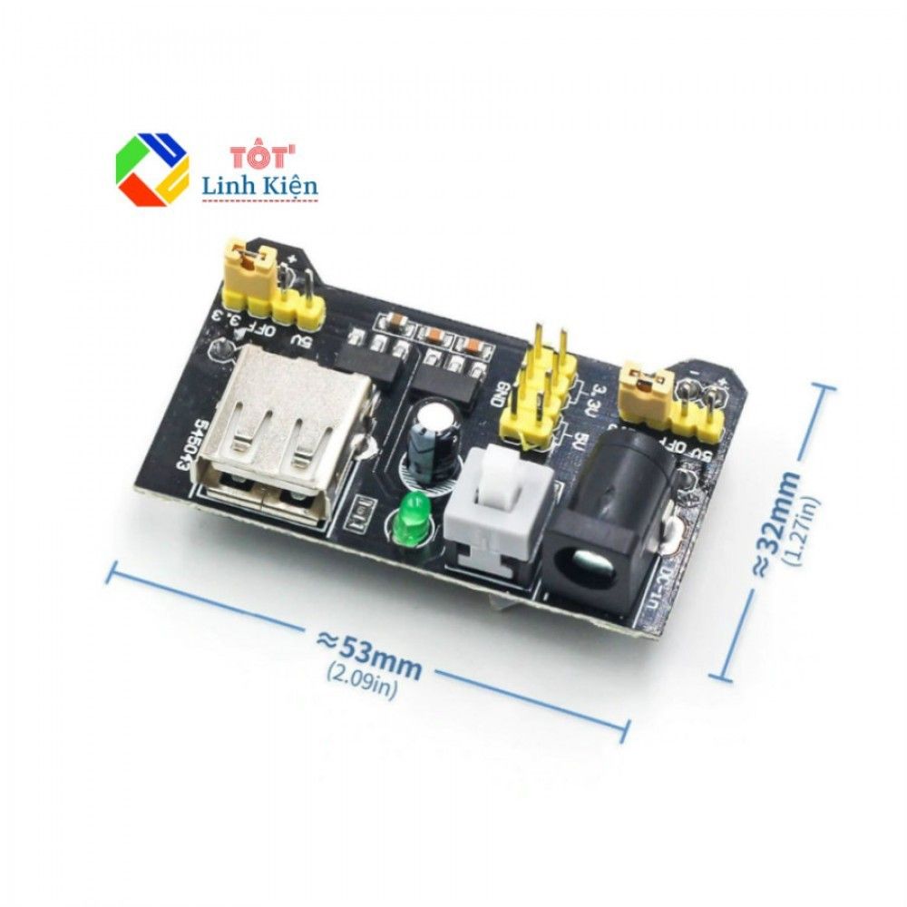 Module Nguồn Breadboard MB-102 Điều Chỉnh Điện Áp DC 3.3V/5V