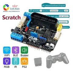 Mạch điều khiển đa năng Robot Motor Driver Shield Board Arduino - PS2, WIFI, BLUETOOTH, IR