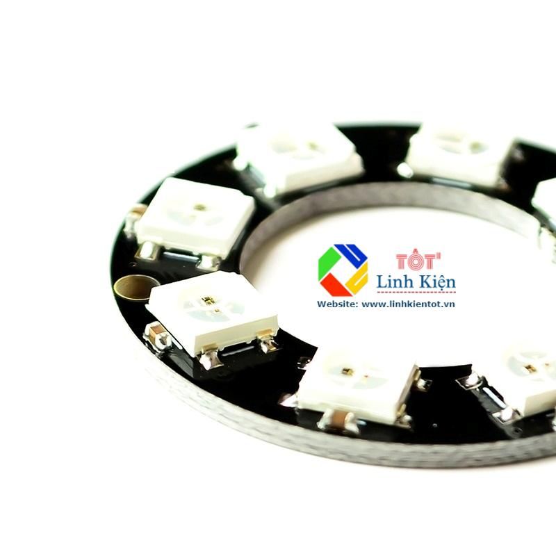 Mạch LED RGB WS2812 5050 vòng tròn 8 bit - led rgb tròn 8 kênh driver tích hợp