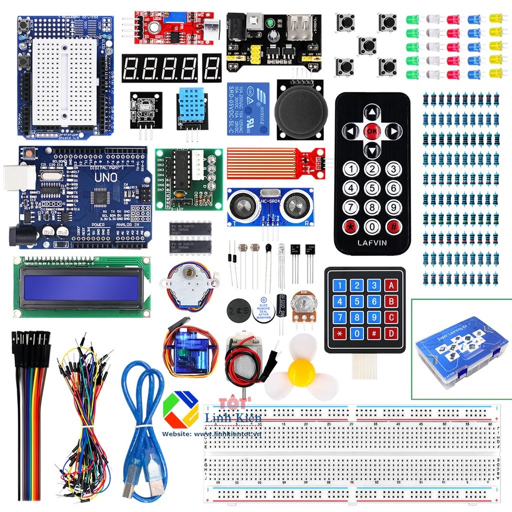 [Kèm tài liệu] Bộ học tập Arduino Super Kit - Bộ Kit Adruino UNO R3