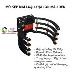 Mỏ kẹp kim loại cho cánh tay robot loại lớn, tương thích động cơ MG995, MG996